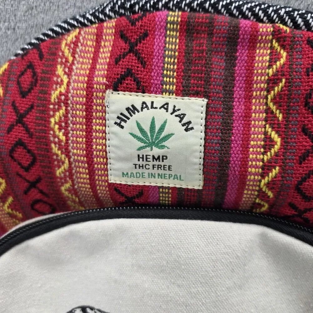 Himalayan Hemp THC Free Backpack Made in Nepal Lightweight Daypack - Picture 2 of 9